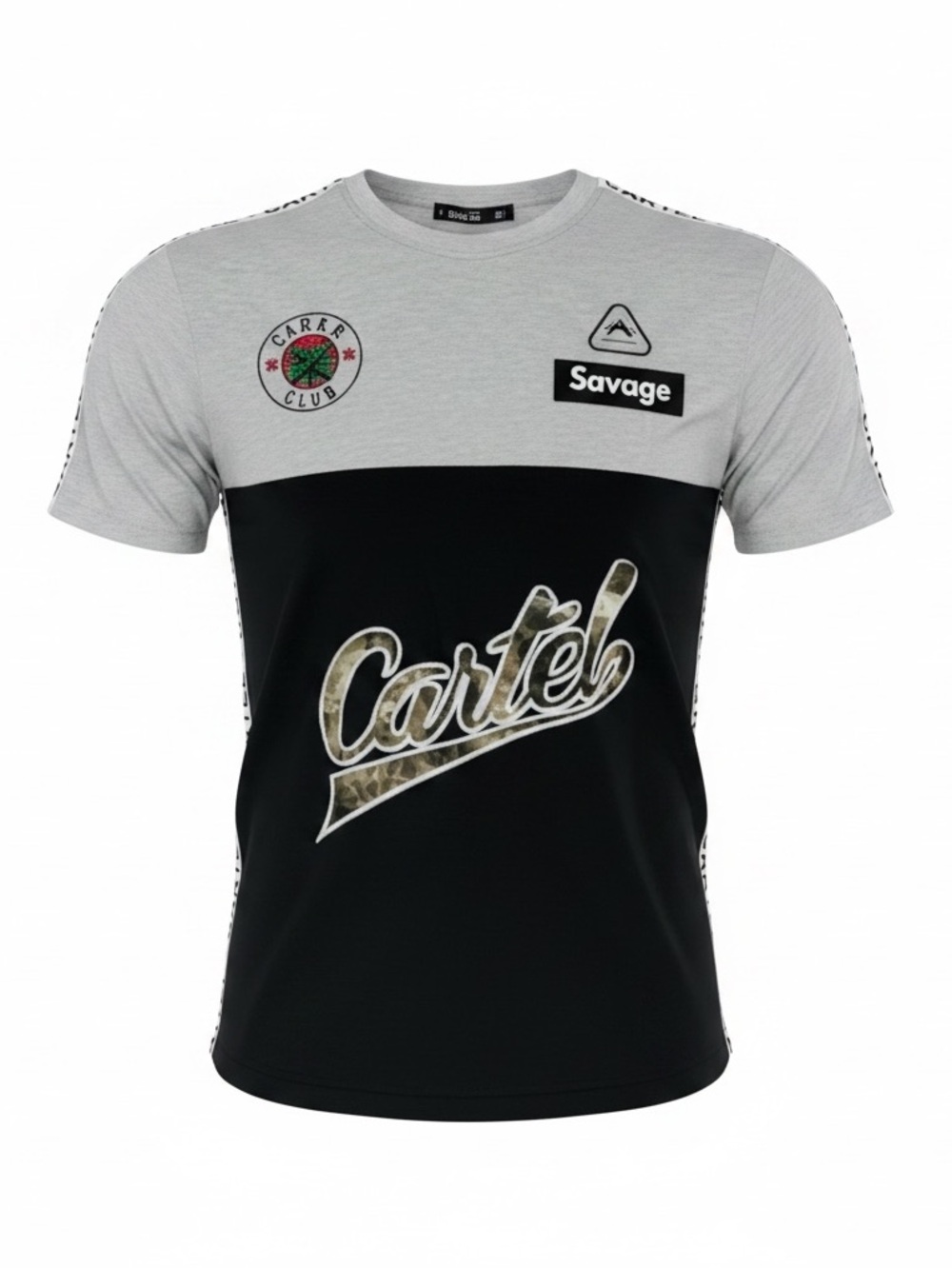 Focus NWT Cartel Savage Two-Tone Black & Gray Short Sleeve Tee